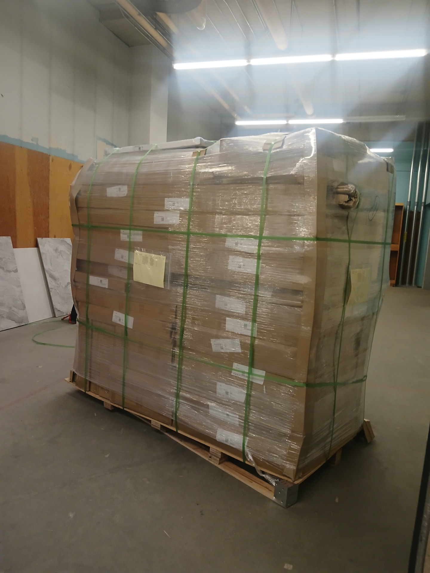 Wrapped materials on a pallet